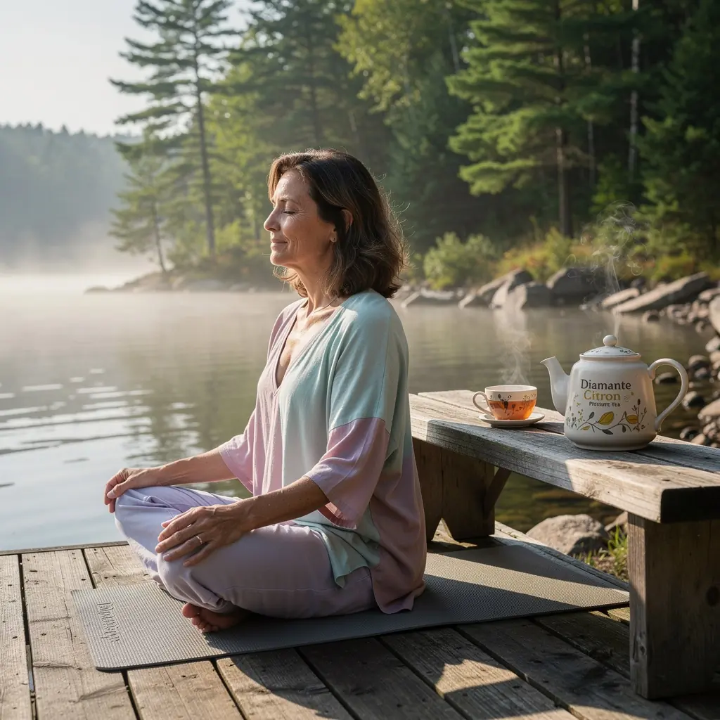 Vibrantė Kalifornijos gamtos nuotrauka, kuri sukuria ramybės ir sveikatingumo atmosferą, skatinančią arbatos vartojimą.